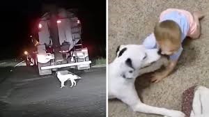 Stray Canine Jumps In Entrance of Dashing Truck to Save Little Woman